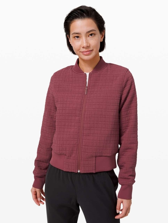 lululemon athletica Jackets & Blazers - Lululemon Serene Travels Bomber Chianti Size 4